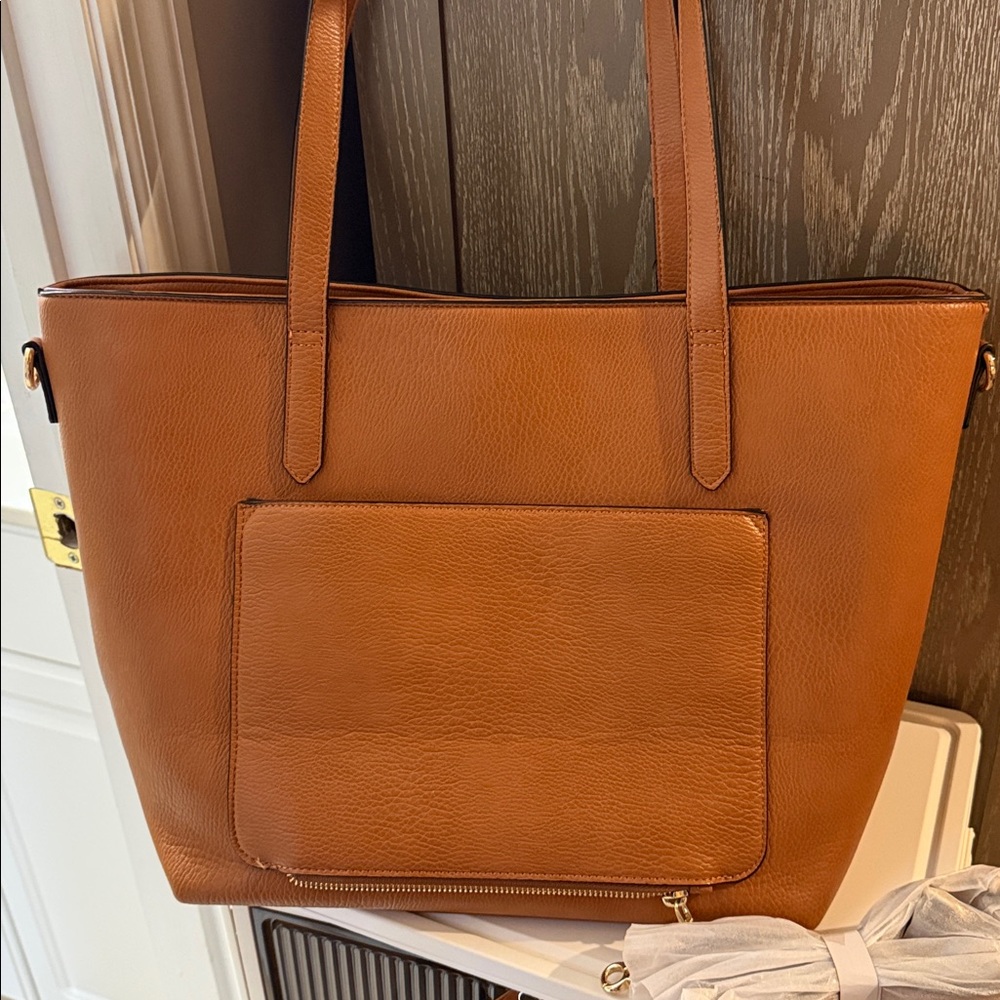Poppy and Peonies Go Getter Tote - Cognac - Picture 7 of 9